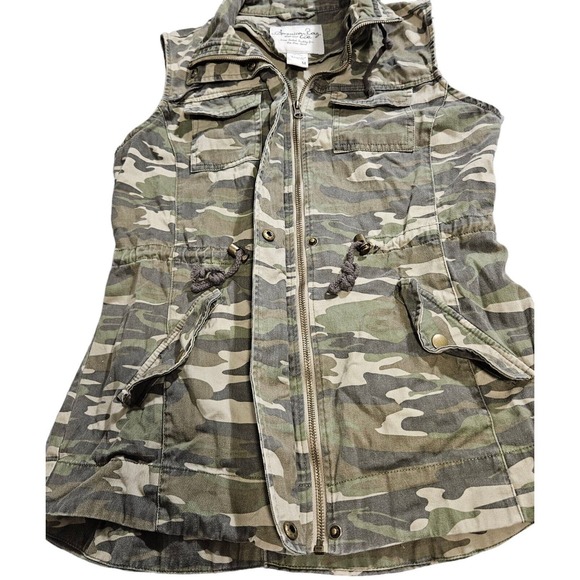 Camouflage Fashion Vest Women’s Medium Full Zip Drawstring Streetwear Gorpcore - Picture 6 of 8